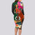 Penama Day Long Sleeve Bodycon Dress 16th September Polynesian Pattern with Pacific Flower LT03 - Polynesian Pride