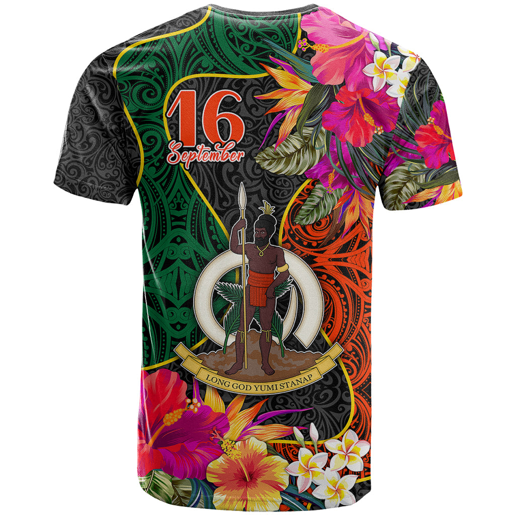Penama Day T Shirt 16th September Polynesian Pattern with Pacific Flower LT03 - Polynesian Pride