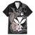 Hawaiian Whale and Kanaka Maoli Symbol Family Matching Mermaid Dress and Hawaiian Shirt Hibiscus with Hawaii Map and Polynesian Tattoo Grayscale Color