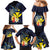 Hawaiian Whale and Kanaka Maoli Symbol Family Matching Mermaid Dress and Hawaiian Shirt Hibiscus with Hawaii Map and Polynesian Tattoo Deep Sea Color