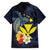 Hawaiian Whale and Kanaka Maoli Symbol Hawaiian Shirt Hibiscus with Hawaii Map and Polynesian Tattoo Deep Sea Color