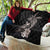 Hawaiian Whale and Volcanic Eruption Quilt Hibiscus and Kakau Pattern Grayscale Color