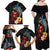 Hawaiian Whale and Volcanic Eruption Family Matching Off Shoulder Maxi Dress and Hawaiian Shirt Hibiscus and Kakau Pattern