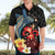 Hawaiian Whale and Volcanic Eruption Hawaiian Shirt Hibiscus and Kakau Pattern