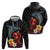 Hawaiian Whale and Volcanic Eruption Hoodie Hibiscus and Kakau Pattern