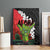 Hawaiian Halloween Canvas Wall Art Horror Shaka Hand with Plumeria and Polynesian Tattoo Blood Color