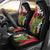 Hawaiian Halloween Car Seat Cover Horror Shaka Hand with Plumeria and Polynesian Tattoo Blood Color