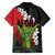 Hawaiian Halloween Hawaiian Shirt Horror Shaka Hand with Plumeria and Polynesian Tattoo Blood Color