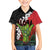 Hawaiian Halloween Hawaiian Shirt Horror Shaka Hand with Plumeria and Polynesian Tattoo Blood Color