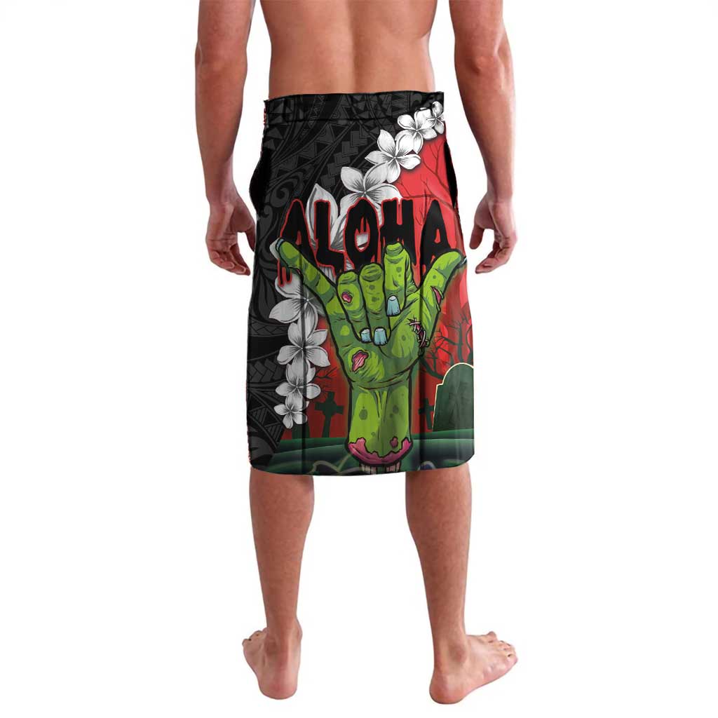 Hawaiian Halloween Lavalava Horror Shaka Hand with Plumeria and Polynesian Tattoo Blood Color LT03 - Polynesian Pride