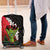 Hawaiian Halloween Luggage Cover Horror Shaka Hand with Plumeria and Polynesian Tattoo Blood Color