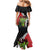 Hawaiian Halloween Mermaid Dress Horror Shaka Hand with Plumeria and Polynesian Tattoo Blood Color