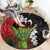 Hawaiian Halloween Round Carpet Horror Shaka Hand with Plumeria and Polynesian Tattoo Blood Color