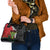 Hawaiian Halloween Shoulder Handbag Horror Shaka Hand with Plumeria and Polynesian Tattoo Blood Color