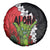 Hawaiian Halloween Spare Tire Cover Horror Shaka Hand with Plumeria and Polynesian Tattoo Blood Color