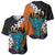 Hawaiian Halloween Baseball Jersey Horror Shaka Hand with Plumeria and Polynesian Tattoo Autumn Color