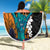 Hawaiian Halloween Beach Blanket Horror Shaka Hand with Plumeria and Polynesian Tattoo Autumn Color