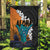 Hawaiian Halloween Garden Flag Horror Shaka Hand with Plumeria and Polynesian Tattoo Autumn Color