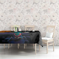 Hawaiian Halloween Tablecloth Horror Shaka Hand with Plumeria and Polynesian Tattoo Autumn Color LT03 - Polynesian Pride