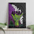 Hawaiian Halloween Canvas Wall Art Horror Shaka Hand with Plumeria and Polynesian Tattoo Midnight Color