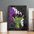 Hawaiian Halloween Canvas Wall Art Horror Shaka Hand with Plumeria and Polynesian Tattoo Midnight Color