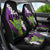 Hawaiian Halloween Car Seat Cover Horror Shaka Hand with Plumeria and Polynesian Tattoo Midnight Color