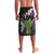 Hawaiian Halloween Lavalava Horror Shaka Hand with Plumeria and Polynesian Tattoo Midnight Color