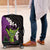 Hawaiian Halloween Luggage Cover Horror Shaka Hand with Plumeria and Polynesian Tattoo Midnight Color