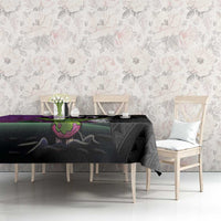 Hawaiian Halloween Tablecloth Horror Shaka Hand with Plumeria and Polynesian Tattoo Midnight Color LT03 - Polynesian Pride