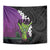 Hawaiian Halloween Tapestry Horror Shaka Hand with Plumeria and Polynesian Tattoo Midnight Color