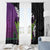 Hawaiian Halloween Window Curtain Horror Shaka Hand with Plumeria and Polynesian Tattoo Midnight Color