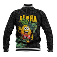 Hawaiian Halloween Baseball Jacket Aloha Pinapple with Mysterious Hands and Polynesian Tribal Tattoo LT03 - Polynesian Pride