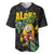 Hawaiian Halloween Baseball Jersey Aloha Pinapple with Mysterious Hands and Polynesian Tribal Tattoo