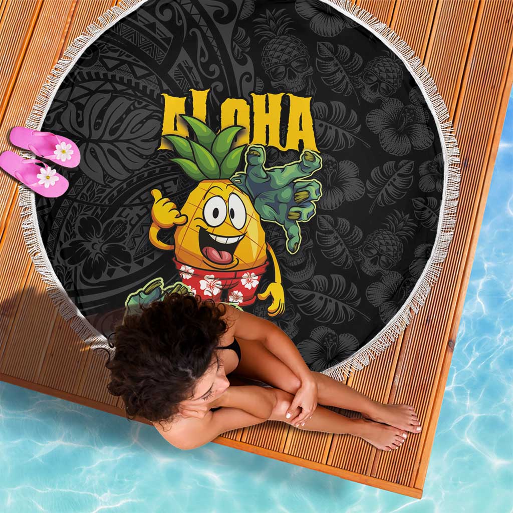 Hawaiian Halloween Beach Blanket Aloha Pinapple with Mysterious Hands and Polynesian Tribal Tattoo LT03 - Polynesian Pride