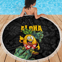 Hawaiian Halloween Beach Blanket Aloha Pinapple with Mysterious Hands and Polynesian Tribal Tattoo LT03 - Polynesian Pride