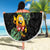 Hawaiian Halloween Beach Blanket Aloha Pinapple with Mysterious Hands and Polynesian Tribal Tattoo