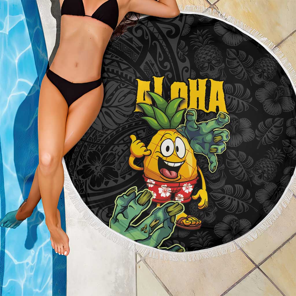 Hawaiian Halloween Beach Blanket Aloha Pinapple with Mysterious Hands and Polynesian Tribal Tattoo LT03 - Polynesian Pride