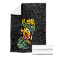 Hawaiian Halloween Blanket Aloha Pinapple with Mysterious Hands and Polynesian Tribal Tattoo LT03 - Polynesian Pride