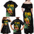 Hawaiian Halloween Family Matching Off Shoulder Maxi Dress and Hawaiian Shirt Aloha Pinapple with Mysterious Hands and Polynesian Tribal Tattoo