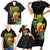 Hawaiian Halloween Family Matching Short Sleeve Bodycon Dress and Hawaiian Shirt Aloha Pinapple with Mysterious Hands and Polynesian Tribal Tattoo