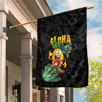 Hawaiian Halloween Garden Flag Aloha Pinapple with Mysterious Hands and Polynesian Tribal Tattoo LT03 House Flag Black - Polynesian Pride