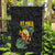 Hawaiian Halloween Garden Flag Aloha Pinapple with Mysterious Hands and Polynesian Tribal Tattoo