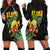 Hawaiian Halloween Hoodie Dress Aloha Pinapple with Mysterious Hands and Polynesian Tribal Tattoo