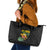 Hawaiian Halloween Leather Tote Bag Aloha Pinapple with Mysterious Hands and Polynesian Tribal Tattoo