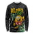 Hawaiian Halloween Long Sleeve Shirt Aloha Pinapple with Mysterious Hands and Polynesian Tribal Tattoo