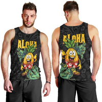 Hawaiian Halloween Men Tank Top Aloha Pinapple with Mysterious Hands and Polynesian Tribal Tattoo LT03 - Polynesian Pride