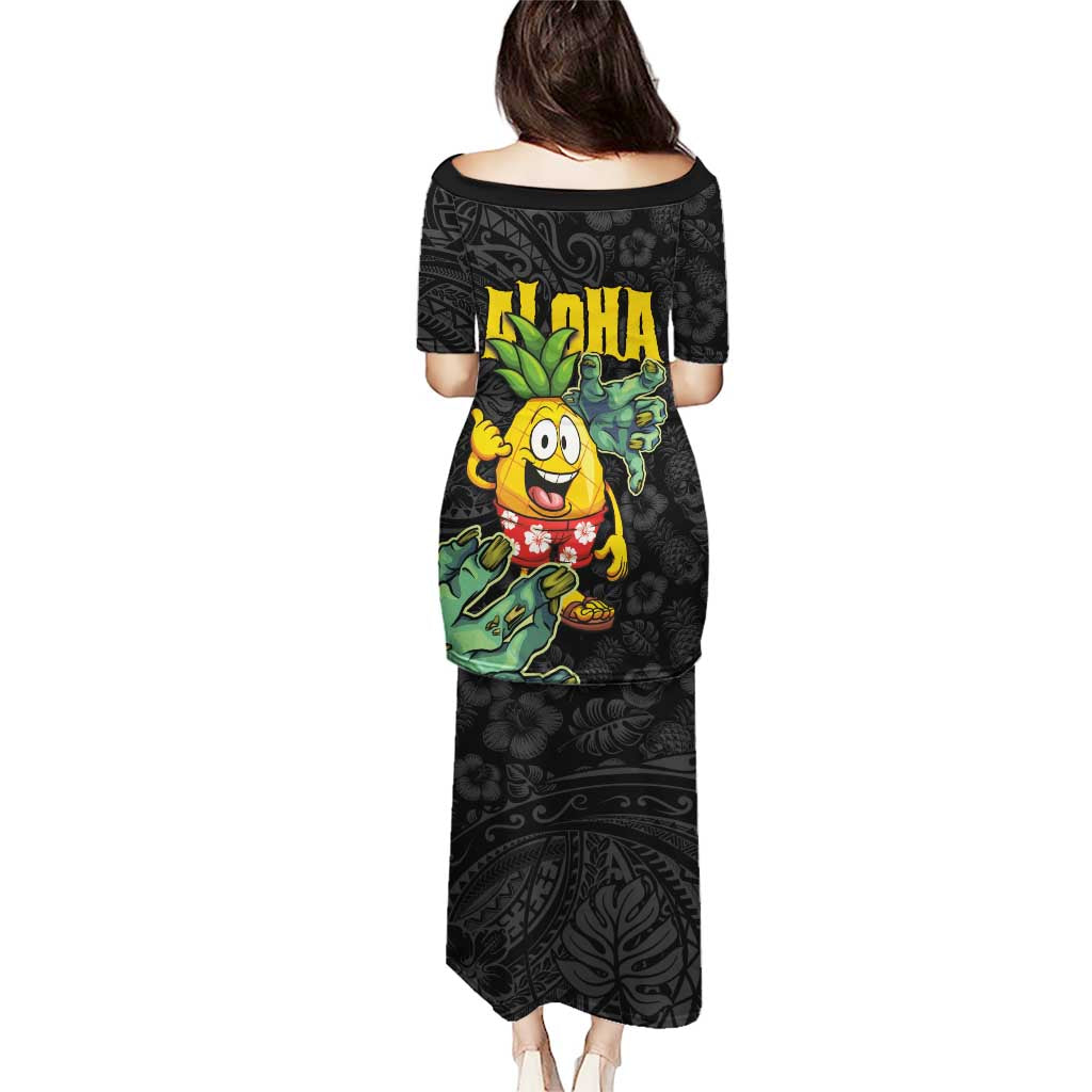 Hawaiian Halloween Puletasi Aloha Pinapple with Mysterious Hands and Polynesian Tribal Tattoo LT03 - Polynesian Pride