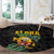 Hawaiian Halloween Round Carpet Aloha Pinapple with Mysterious Hands and Polynesian Tribal Tattoo