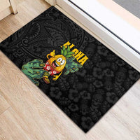 Hawaiian Halloween Rubber Doormat Aloha Pinapple with Mysterious Hands and Polynesian Tribal Tattoo LT03 - Polynesian Pride