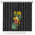 Hawaiian Halloween Shower Curtain Aloha Pinapple with Mysterious Hands and Polynesian Tribal Tattoo